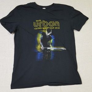 Keith Urban Concert Shirt Mens Medium Black 2016 Tour Tee Casual Short Sleeve
